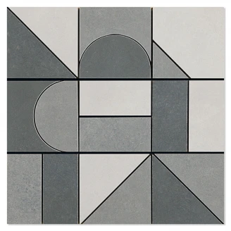 Mosaik Klinker <strong>La Vernelle</strong>  Mørkegrå Mat 30x30 (10x10) cm